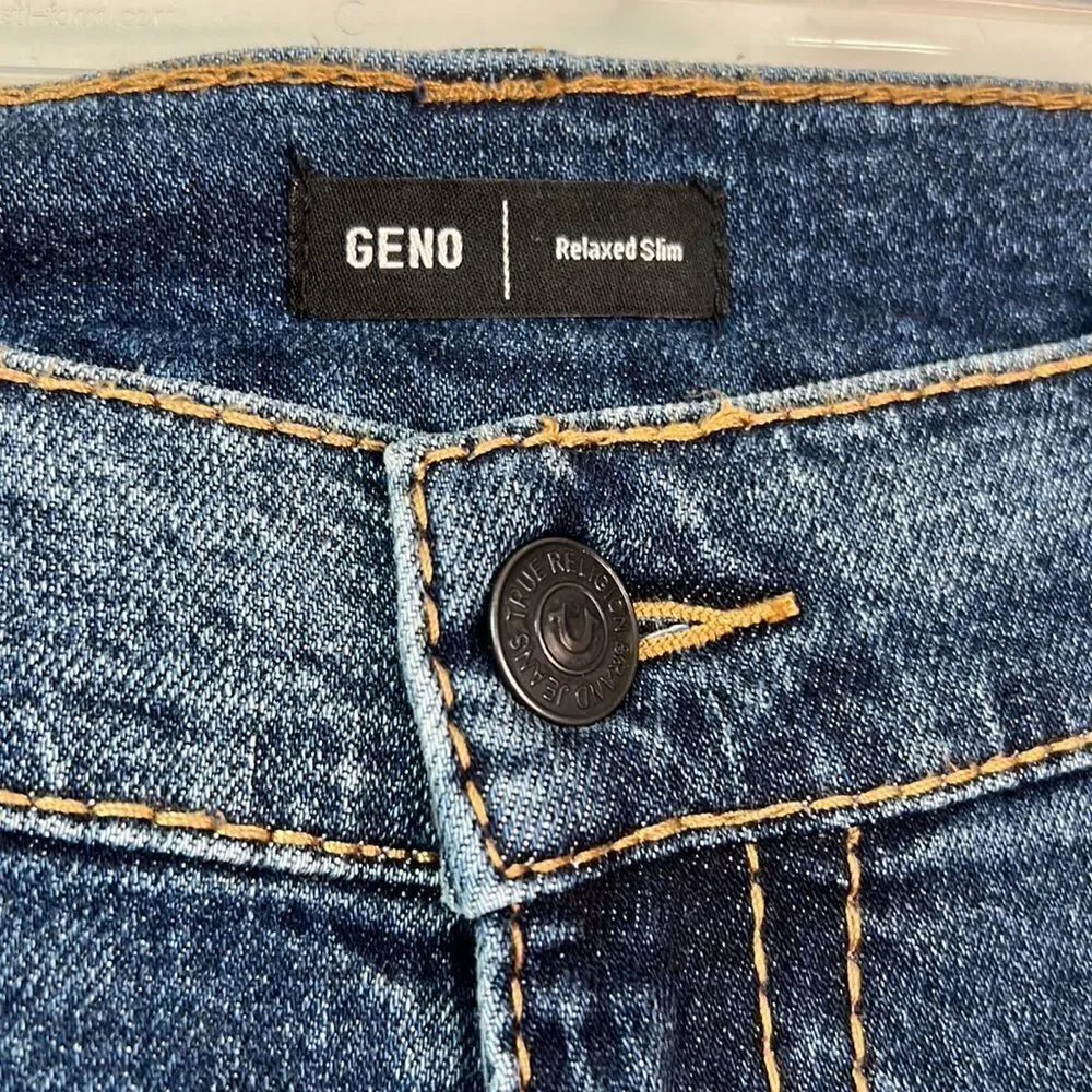 True Religion Genius Relaxed Slim Vintage Denim Jeans Big T No Flap. Brand New!